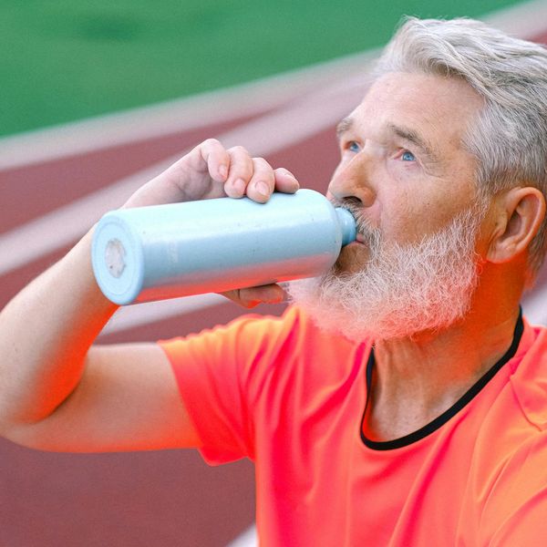 Man looking confident and calm after a workout session.